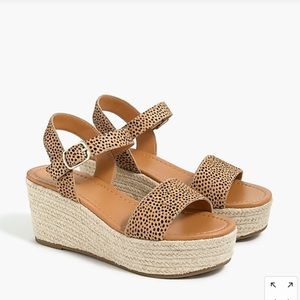 J Crew Leopard Calf Hair Espadrilles